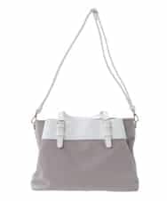 BPBGV33160 MK MICHEL KLEIN BAG(MK ミッシェルクラン バッグ) [2WAY/撥水加工]異素材切り替えベルトアクセントトートバッグ アイボリー