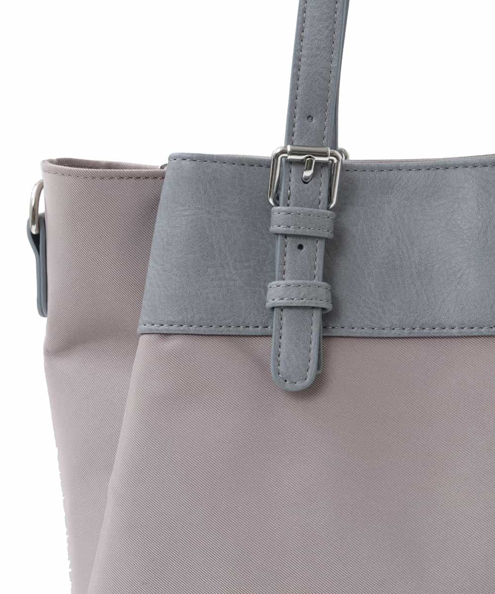 BPBGV33160 MK MICHEL KLEIN BAG(MK ミッシェルクラン バッグ) [2WAY/撥水加工]異素材切り替えベルトアクセントトートバッグ アイボリー