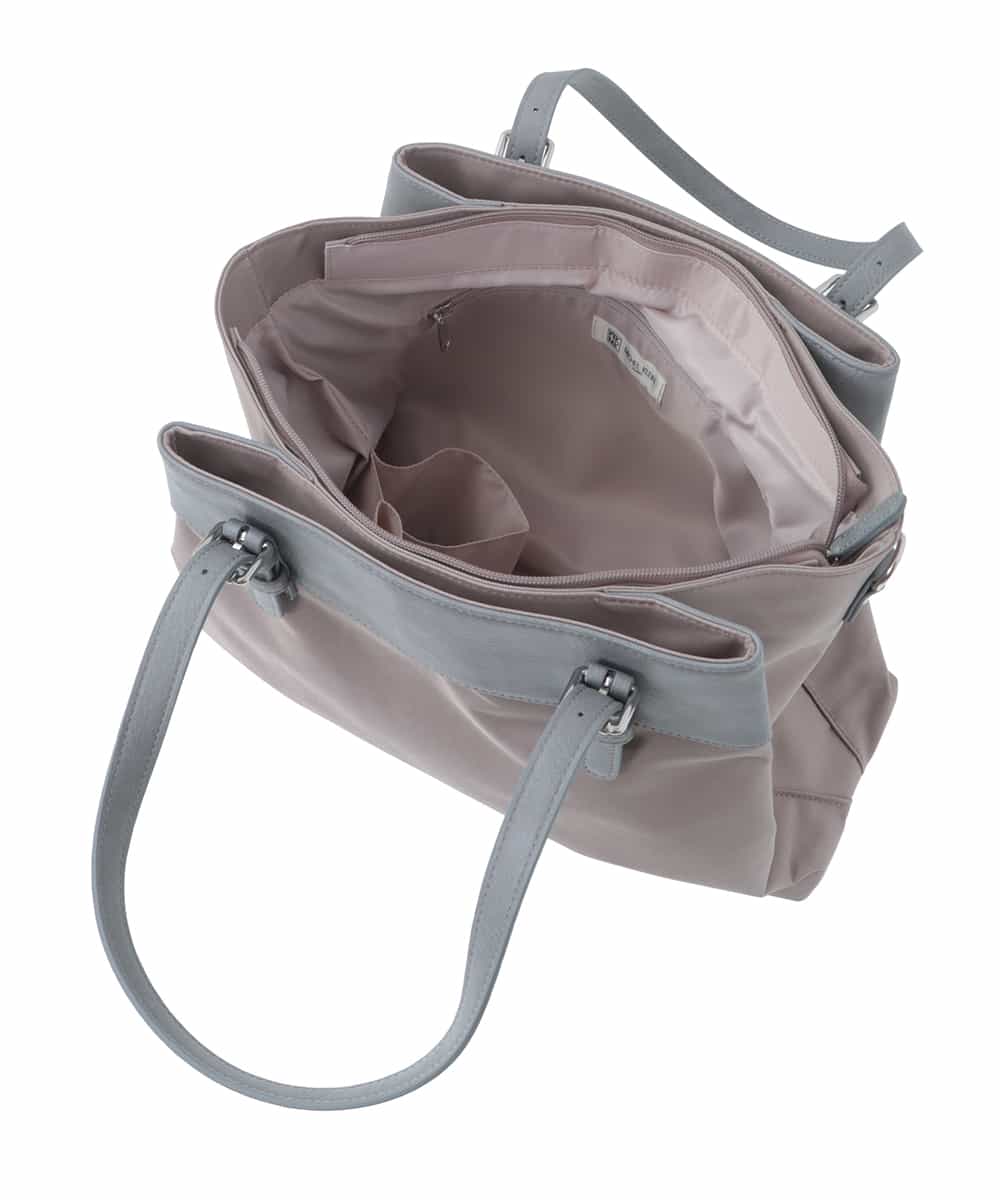 BPBGV33160 MK MICHEL KLEIN BAG(MK ミッシェルクラン バッグ) [2WAY/撥水加工]異素材切り替えベルトアクセントトートバッグ アイボリー