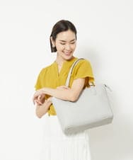 BPBGV61150 MK MICHEL KLEIN BAG(MK ミッシェルクラン バッグ) [2WAY]合成皮革スクエアトートバッグ グレー