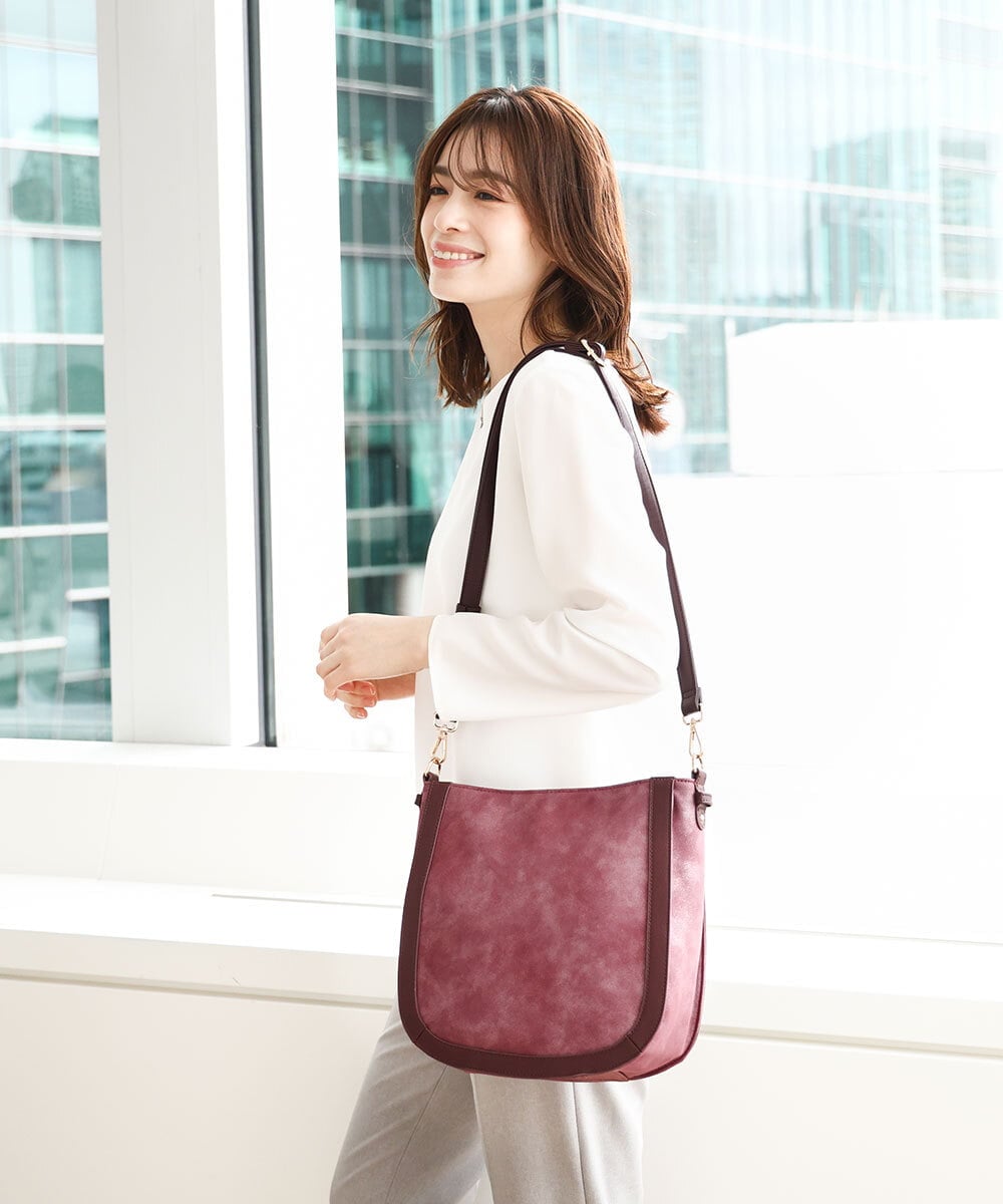 BPCAA01160 MK MICHEL KLEIN BAG(MK ミッシェルクラン バッグ) [2WAY]合成皮革ツイストハンドルバッグ レッド
