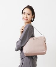 BPCAA11140 MK MICHEL KLEIN BAG(MK ミッシェルクラン バッグ) [2WAY]パンチングハンドルサイドファスナーバッグ ピンク