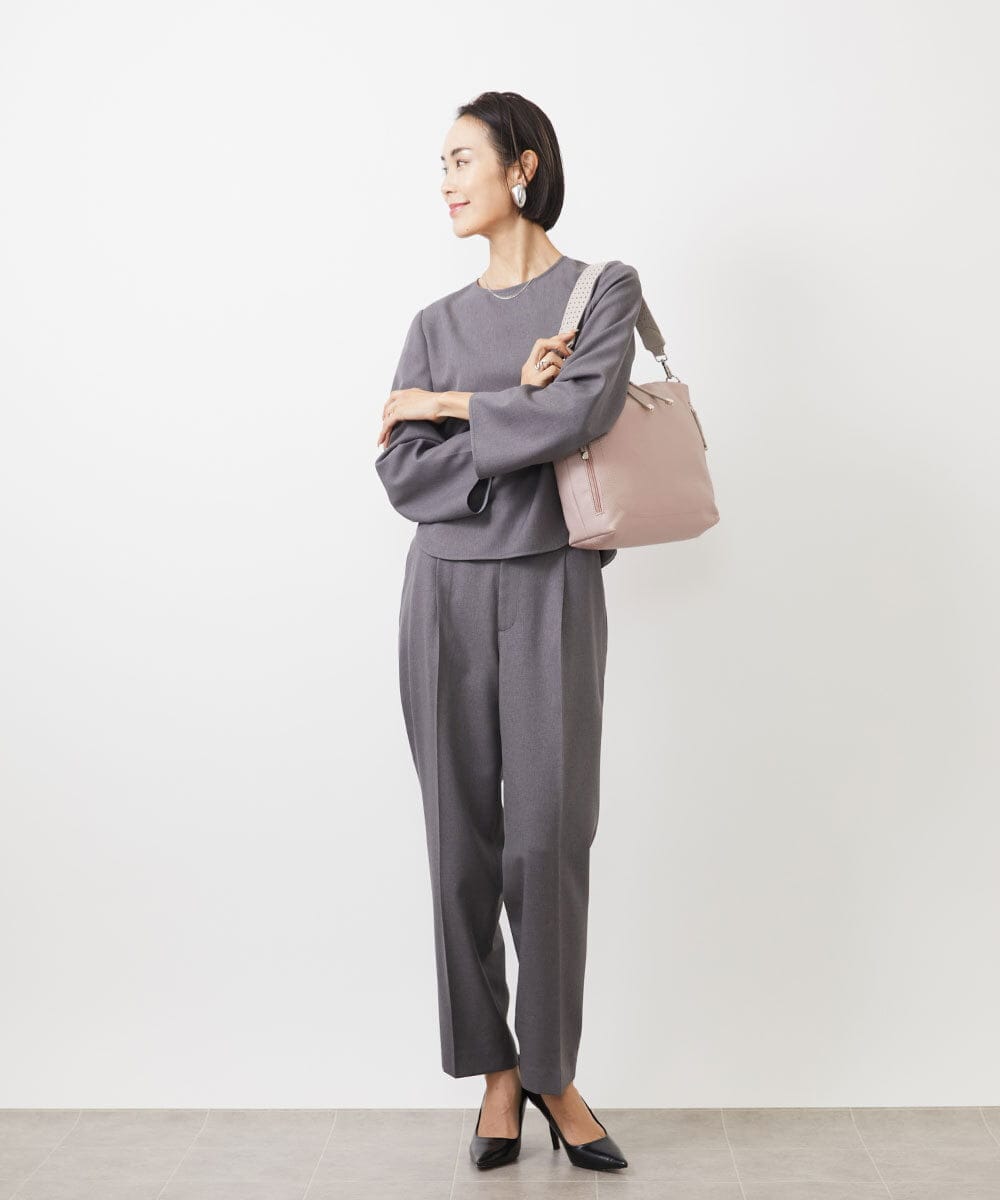 BPCAA11140 MK MICHEL KLEIN BAG(MK ミッシェルクラン バッグ) [2WAY]パンチングハンドルサイドファスナーバッグ ピンク