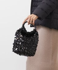 BPCAA12140 MK MICHEL KLEIN BAG(MK ミッシェルクラン バッグ) [2WAY]リングハンドルスパンコールバッグ ブラック