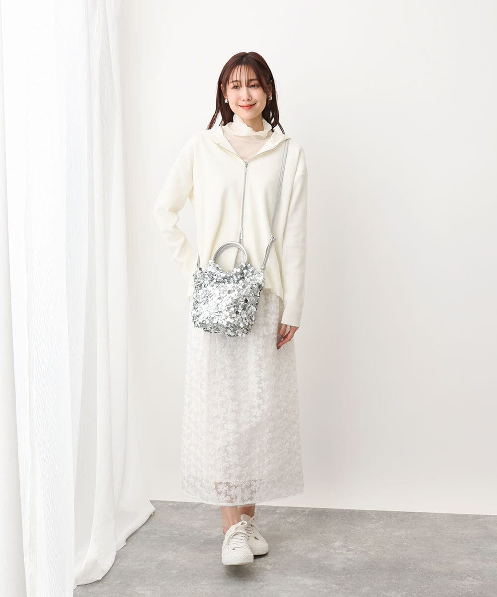 BPCAA12140 MK MICHEL KLEIN BAG(MK ミッシェルクラン バッグ) [2WAY]リングハンドルスパンコールバッグ ブラック