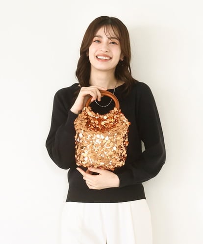 BPCAA12140 MK MICHEL KLEIN BAG [2WAY]リングハンドルスパンコールバッグ