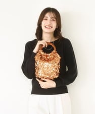 BPCAA12140 MK MICHEL KLEIN BAG(MK ミッシェルクラン バッグ) [2WAY]リングハンドルスパンコールバッグ ゴールド