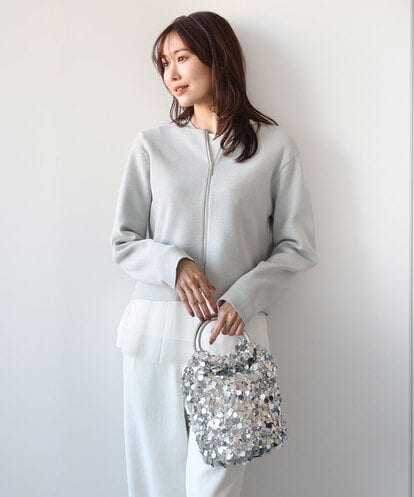 BPCAA12140 MK MICHEL KLEIN BAG [2WAY]リングハンドルスパンコールバッグ