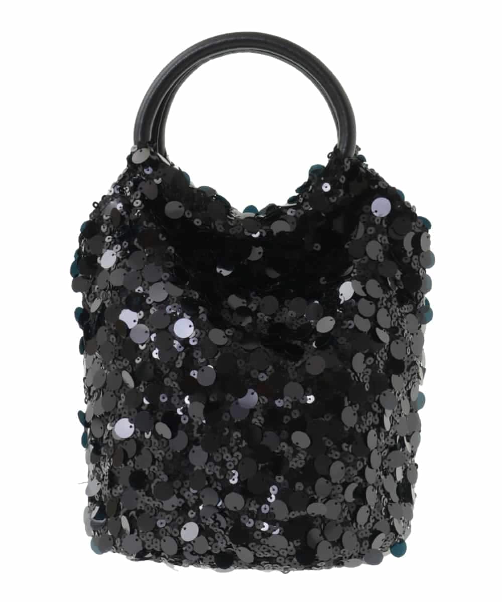 BPCAA12140 MK MICHEL KLEIN BAG(MK ミッシェルクラン バッグ) [2WAY]リングハンドルスパンコールバッグ ブラック