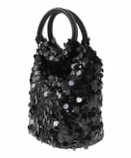 BPCAA12140 MK MICHEL KLEIN BAG(MK ミッシェルクラン バッグ) [2WAY]リングハンドルスパンコールバッグ ブラック