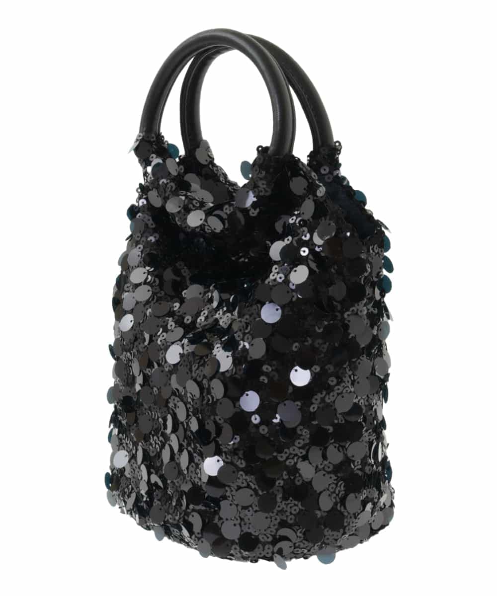 BPCAA12140 MK MICHEL KLEIN BAG(MK ミッシェルクラン バッグ) [2WAY]リングハンドルスパンコールバッグ ブラック