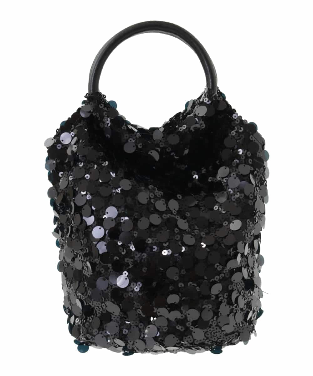 BPCAA12140 MK MICHEL KLEIN BAG(MK ミッシェルクラン バッグ) [2WAY]リングハンドルスパンコールバッグ ブラック