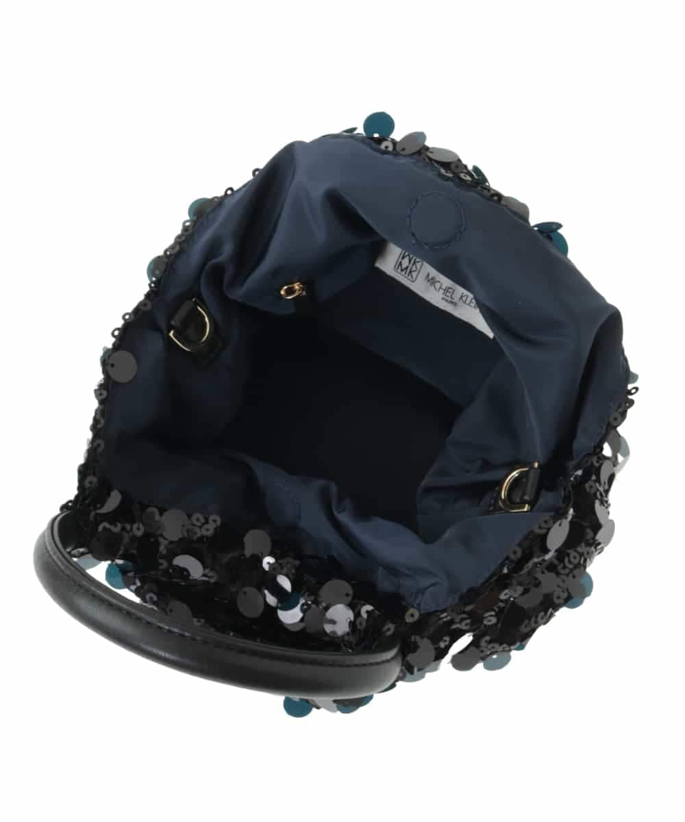 BPCAA12140 MK MICHEL KLEIN BAG(MK ミッシェルクラン バッグ) [2WAY]リングハンドルスパンコールバッグ ブラック