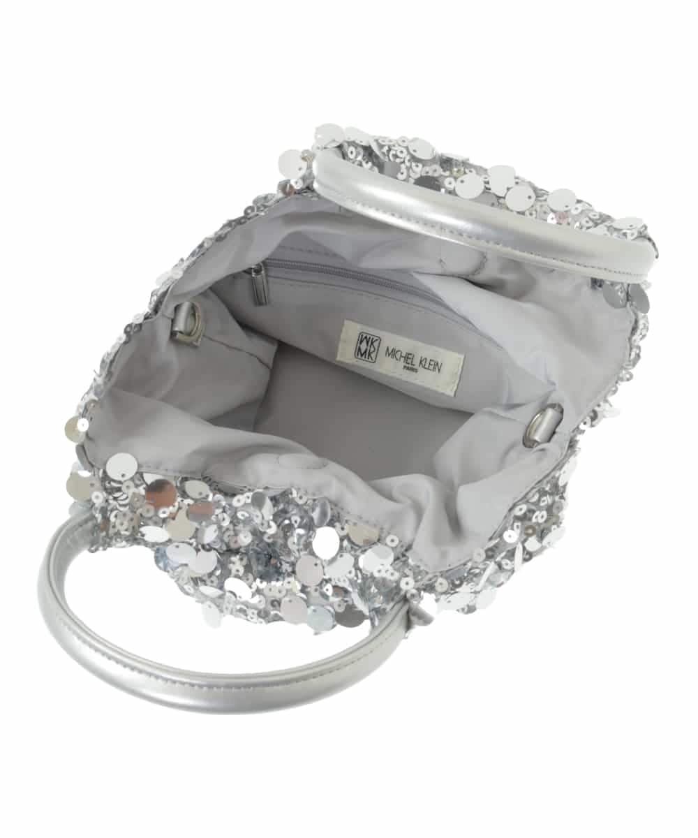 BPCAA12140 MK MICHEL KLEIN BAG(MK ミッシェルクラン バッグ) [2WAY]リングハンドルスパンコールバッグ ブラック