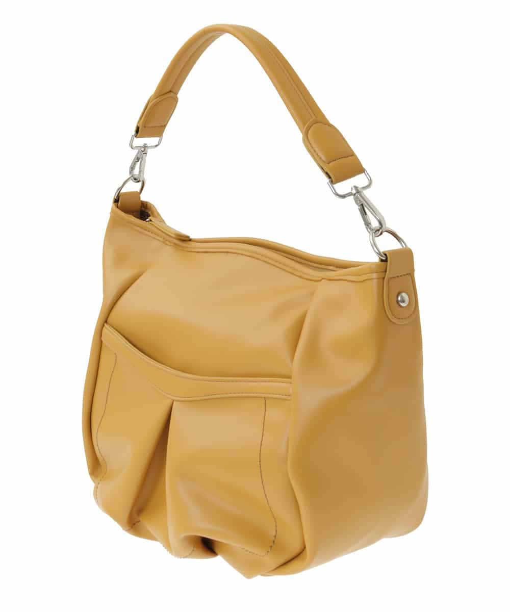 BPCAA14150 MK MICHEL KLEIN BAG(MK ミッシェルクラン バッグ) [お豆腐より軽い/2WAY]合成皮革ラウンドショルダーバッグ マスタード