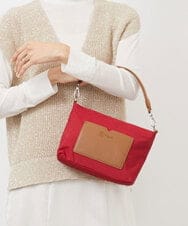 BPCAA21120 MK MICHEL KLEIN BAG(MK ミッシェルクラン バッグ) [2WAY]異素材ポケットワンハンドルバッグ レッド