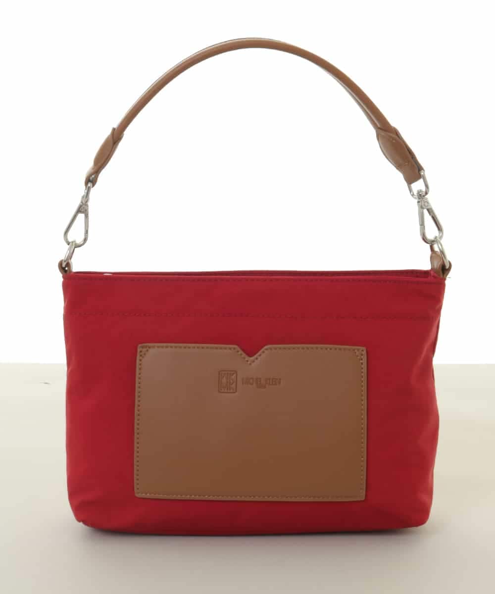 BPCAA21120 MK MICHEL KLEIN BAG(MK ミッシェルクラン バッグ) [2WAY]異素材ポケットワンハンドルバッグ レッド