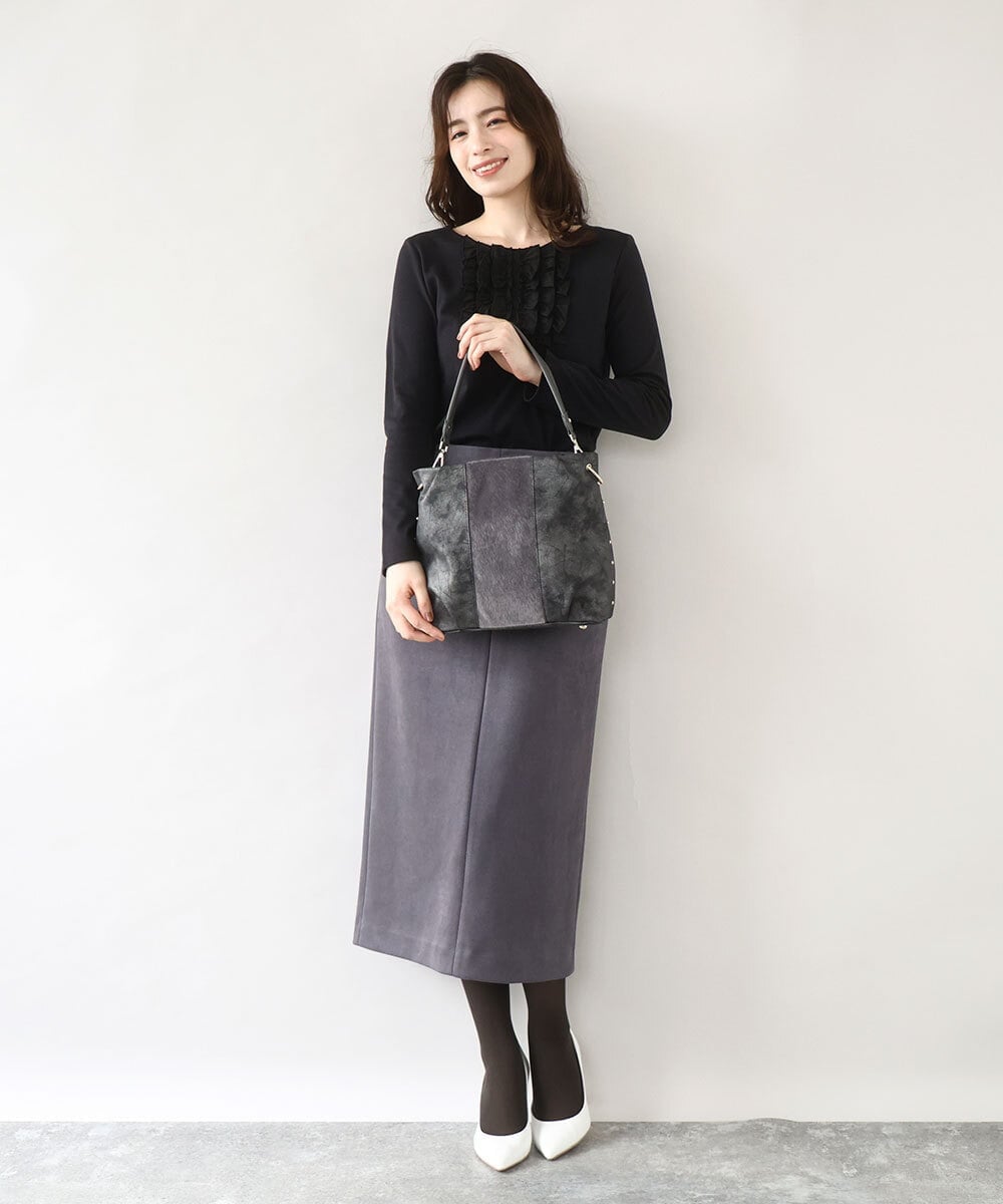 BPCAD01160 MK MICHEL KLEIN BAG(MK ミッシェルクラン バッグ) 異素材ドッキングワンハンドルバッグ ライトグレー