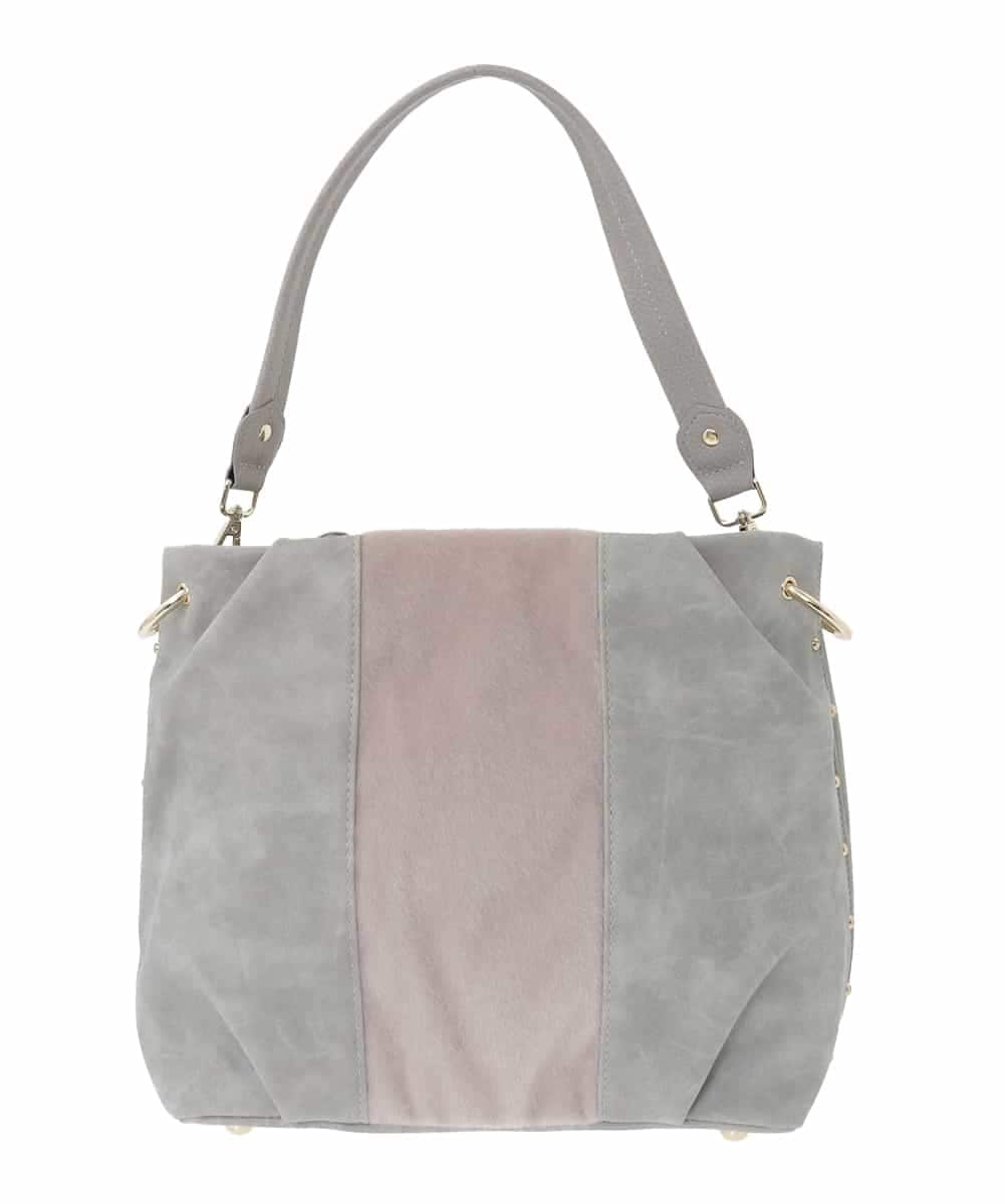 BPCAD01160 MK MICHEL KLEIN BAG(MK ミッシェルクラン バッグ) 異素材ドッキングワンハンドルバッグ ライトグレー