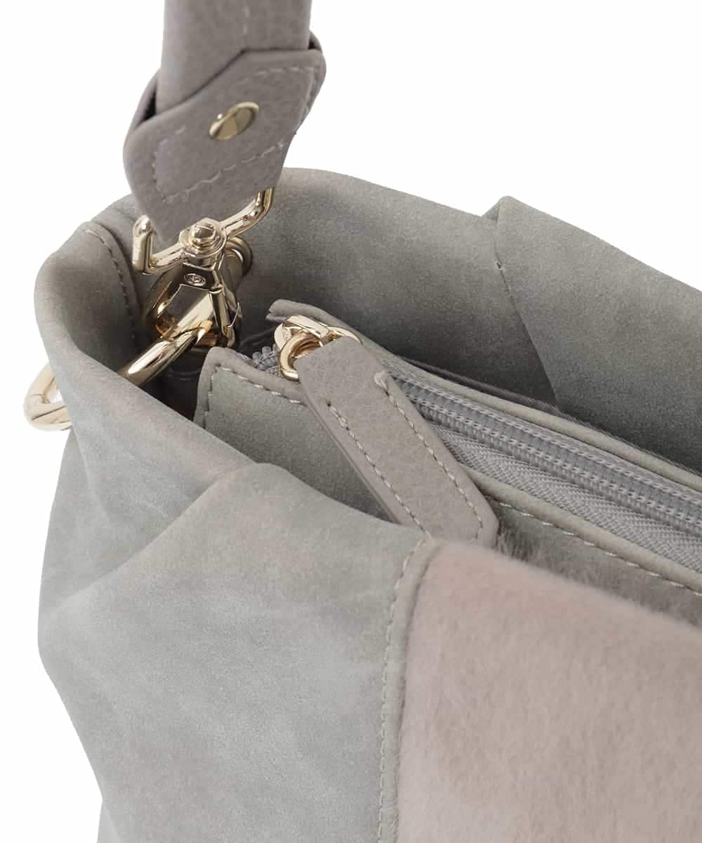 BPCAD01160 MK MICHEL KLEIN BAG(MK ミッシェルクラン バッグ) 異素材ドッキングワンハンドルバッグ ライトグレー