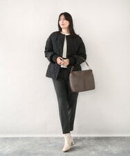 BPCAD11140 MK MICHEL KLEIN BAG(MK ミッシェルクラン バッグ) [2WAY]合成皮革ダブルポケットスクエアバッグ ブラウン