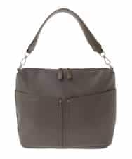 BPCAD11140 MK MICHEL KLEIN BAG(MK ミッシェルクラン バッグ) [2WAY]合成皮革ダブルポケットスクエアバッグ ブラウン