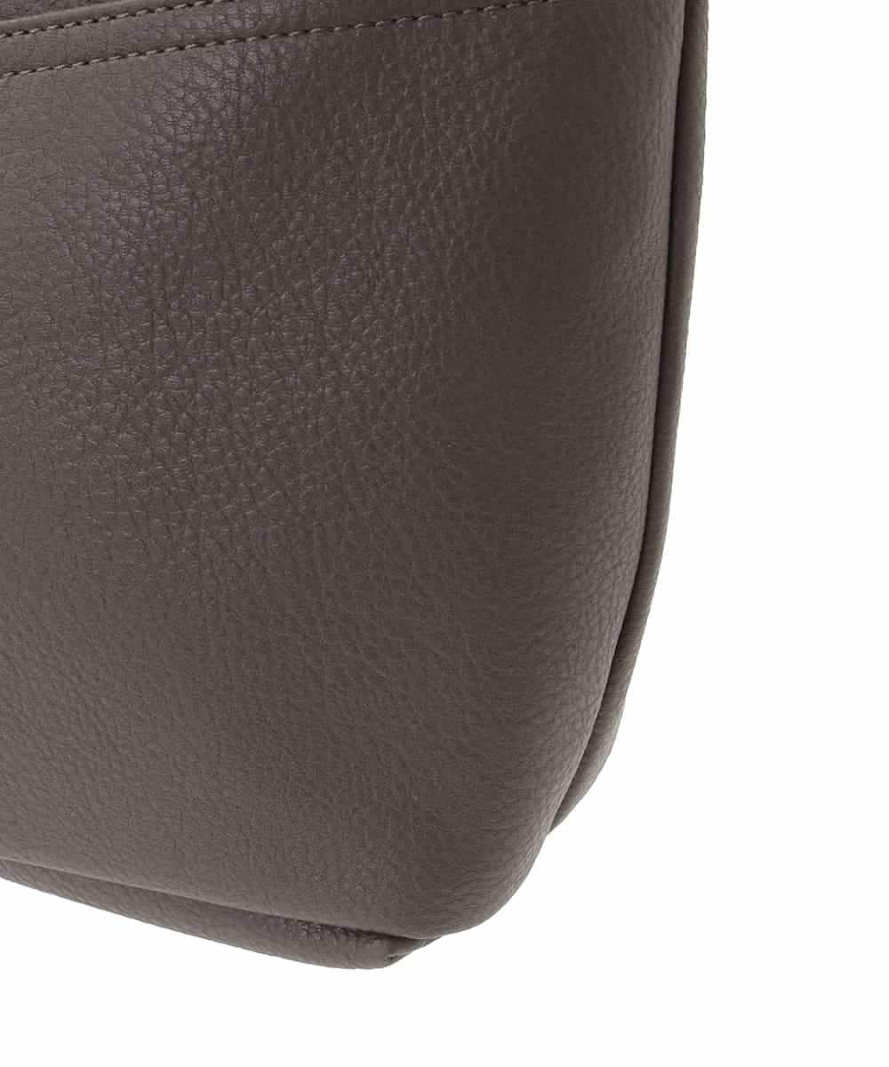 BPCAD11140 MK MICHEL KLEIN BAG(MK ミッシェルクラン バッグ) [2WAY]合成皮革ダブルポケットスクエアバッグ ブラウン