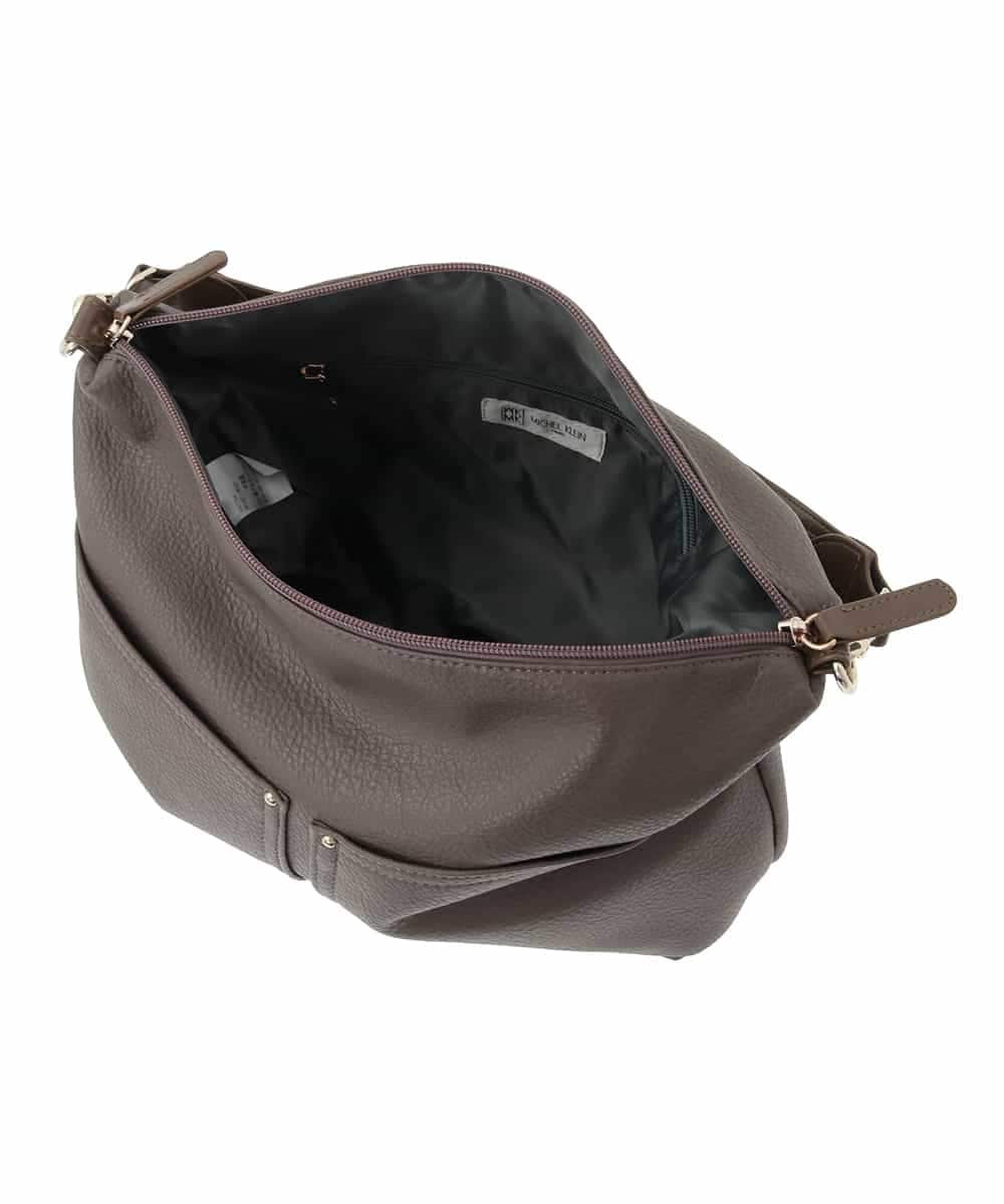 BPCAD11140 MK MICHEL KLEIN BAG(MK ミッシェルクラン バッグ) [2WAY]合成皮革ダブルポケットスクエアバッグ ブラウン