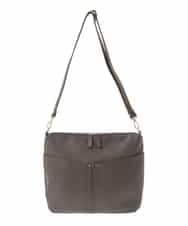 BPCAD11140 MK MICHEL KLEIN BAG(MK ミッシェルクラン バッグ) [2WAY]合成皮革ダブルポケットスクエアバッグ ブラウン