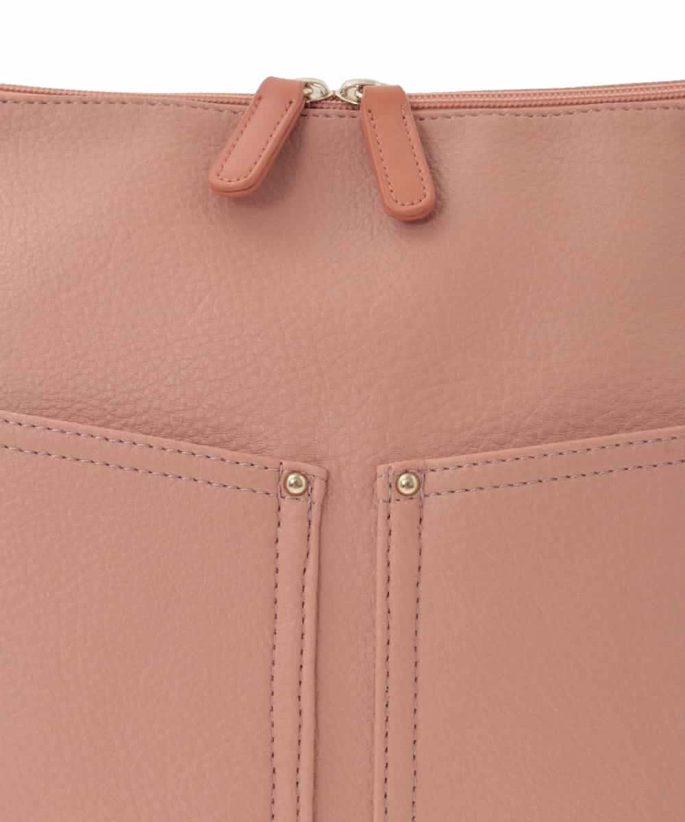 BPCAD11140 MK MICHEL KLEIN BAG(MK ミッシェルクラン バッグ) [2WAY]合成皮革ダブルポケットスクエアバッグ ブラウン