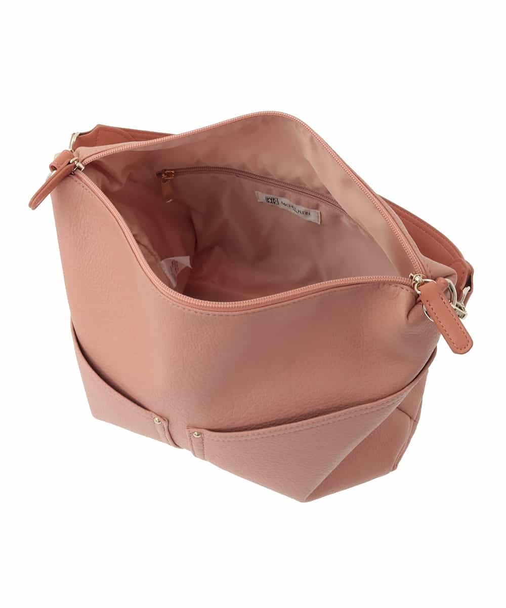 BPCAD11140 MK MICHEL KLEIN BAG(MK ミッシェルクラン バッグ) [2WAY]合成皮革ダブルポケットスクエアバッグ ブラウン