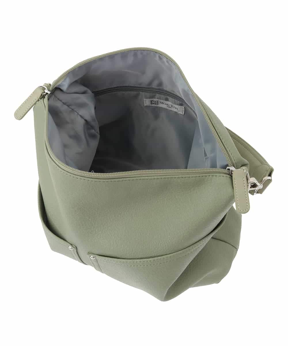 BPCAD11140 MK MICHEL KLEIN BAG(MK ミッシェルクラン バッグ) [2WAY]合成皮革ダブルポケットスクエアバッグ ブラウン