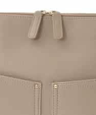 BPCAD11140 MK MICHEL KLEIN BAG(MK ミッシェルクラン バッグ) [2WAY]合成皮革ダブルポケットスクエアバッグ ブラウン