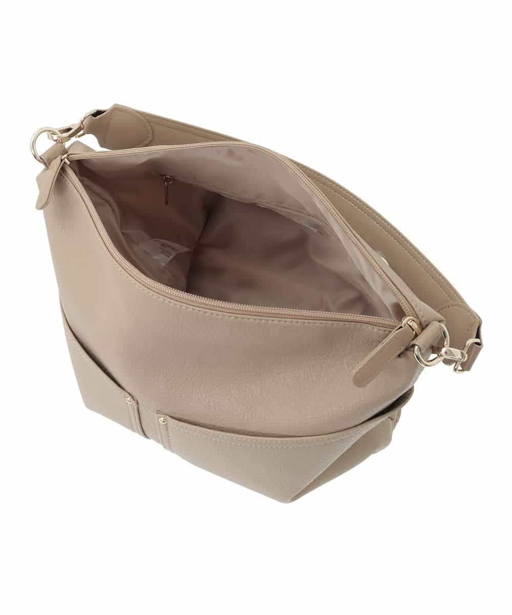 BPCAD11140 MK MICHEL KLEIN BAG(MK ミッシェルクラン バッグ) [2WAY]合成皮革ダブルポケットスクエアバッグ ブラウン