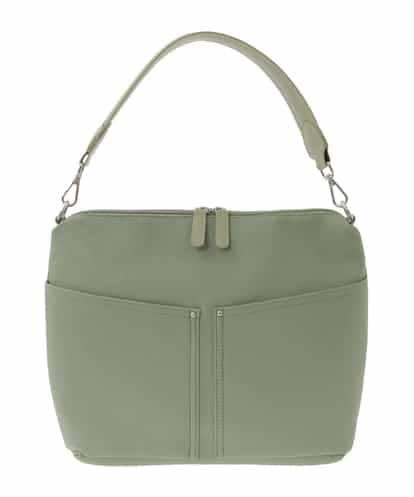 BPCAD11140 MK MICHEL KLEIN BAG [2WAY]合成皮革ダブルポケットスクエアバッグ