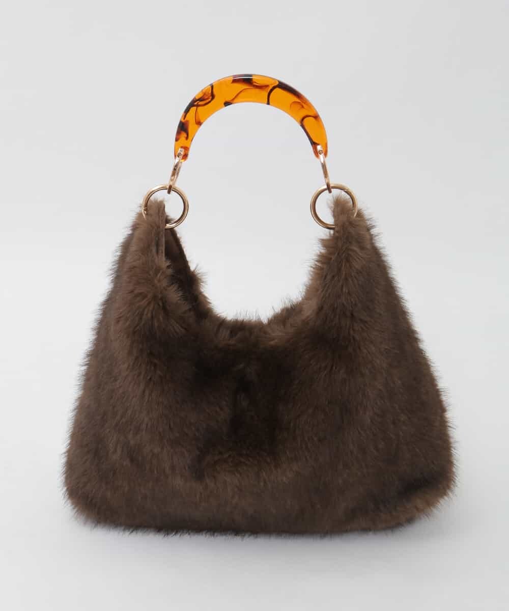 BPCAG01160 MK MICHEL KLEIN BAG(MK ミッシェルクラン バッグ) [2WAY]アクリルハンドルファーバッグ オレンジ