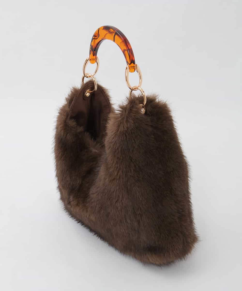 BPCAG01160 MK MICHEL KLEIN BAG(MK ミッシェルクラン バッグ) [2WAY]アクリルハンドルファーバッグ オレンジ