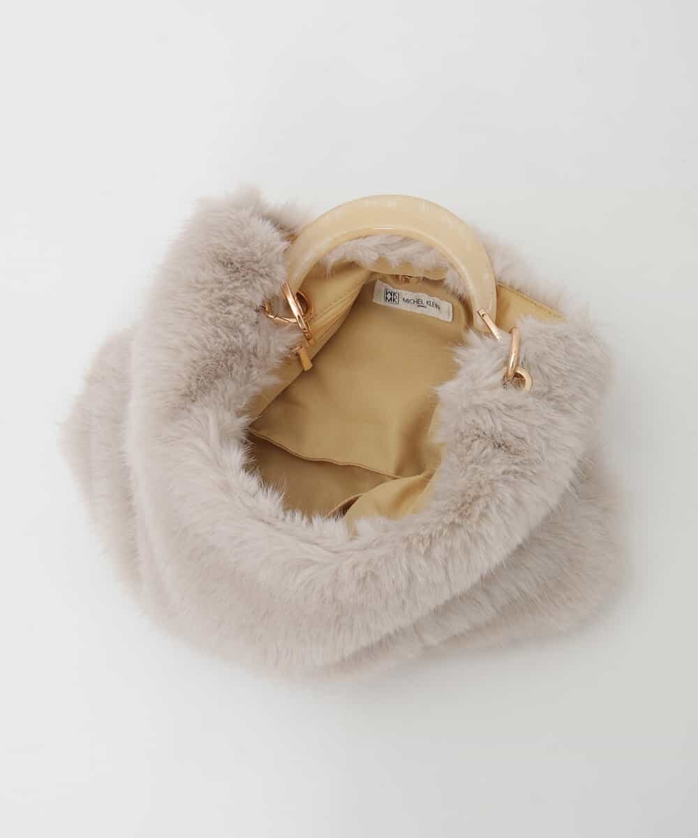 BPCAG01160 MK MICHEL KLEIN BAG(MK ミッシェルクラン バッグ) [2WAY]アクリルハンドルファーバッグ オレンジ