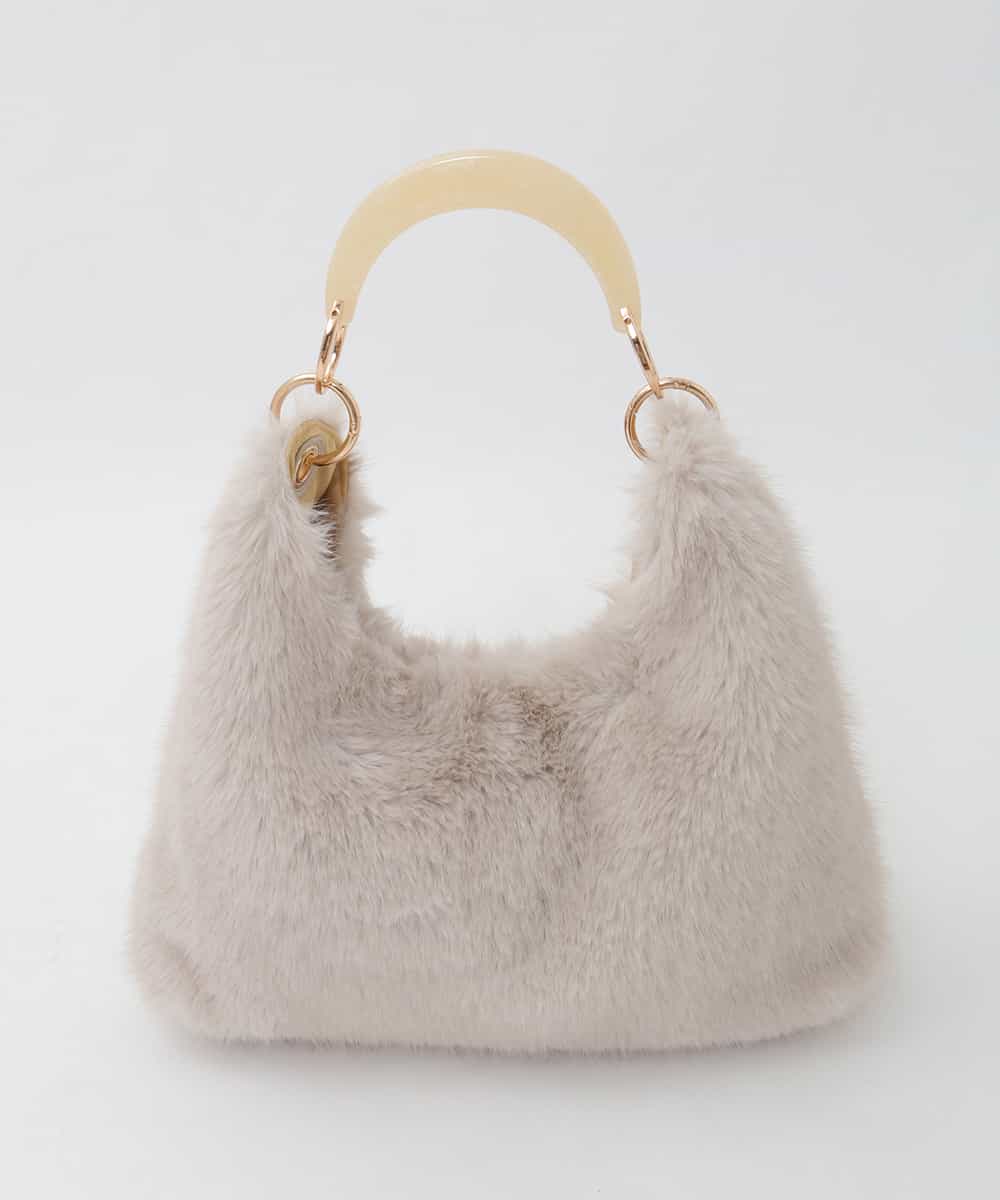 BPCAG01160 MK MICHEL KLEIN BAG(MK ミッシェルクラン バッグ) [2WAY]アクリルハンドルファーバッグ アイボリー