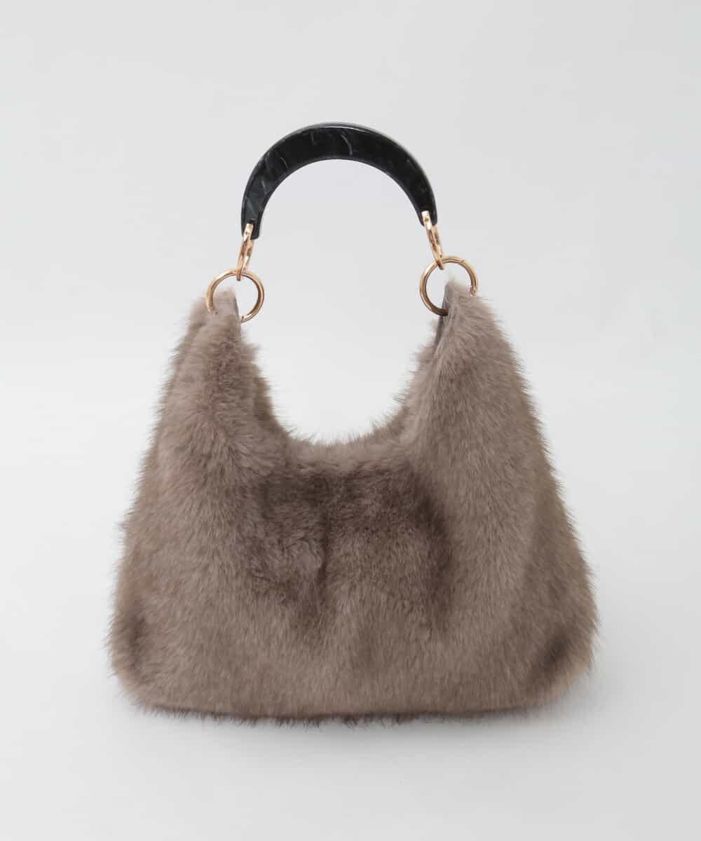 BPCAG01160 MK MICHEL KLEIN BAG(MK ミッシェルクラン バッグ) [2WAY]アクリルハンドルファーバッグ ベージュ