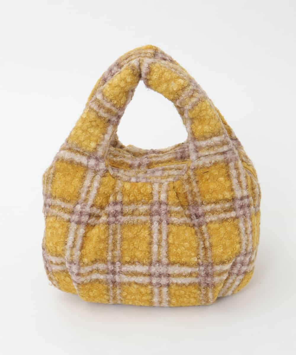 BPCAG02150 MK MICHEL KLEIN BAG(MK ミッシェルクラン バッグ) チェック柄ボアミニトートバッグ マスタード