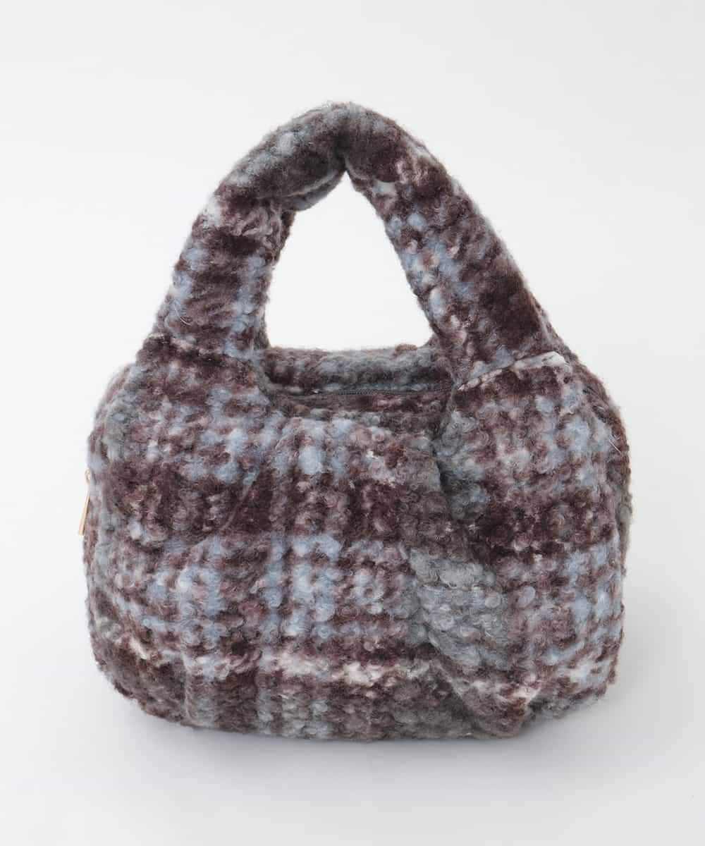 BPCAG02150 MK MICHEL KLEIN BAG(MK ミッシェルクラン バッグ) チェック柄ボアミニトートバッグ ブルー