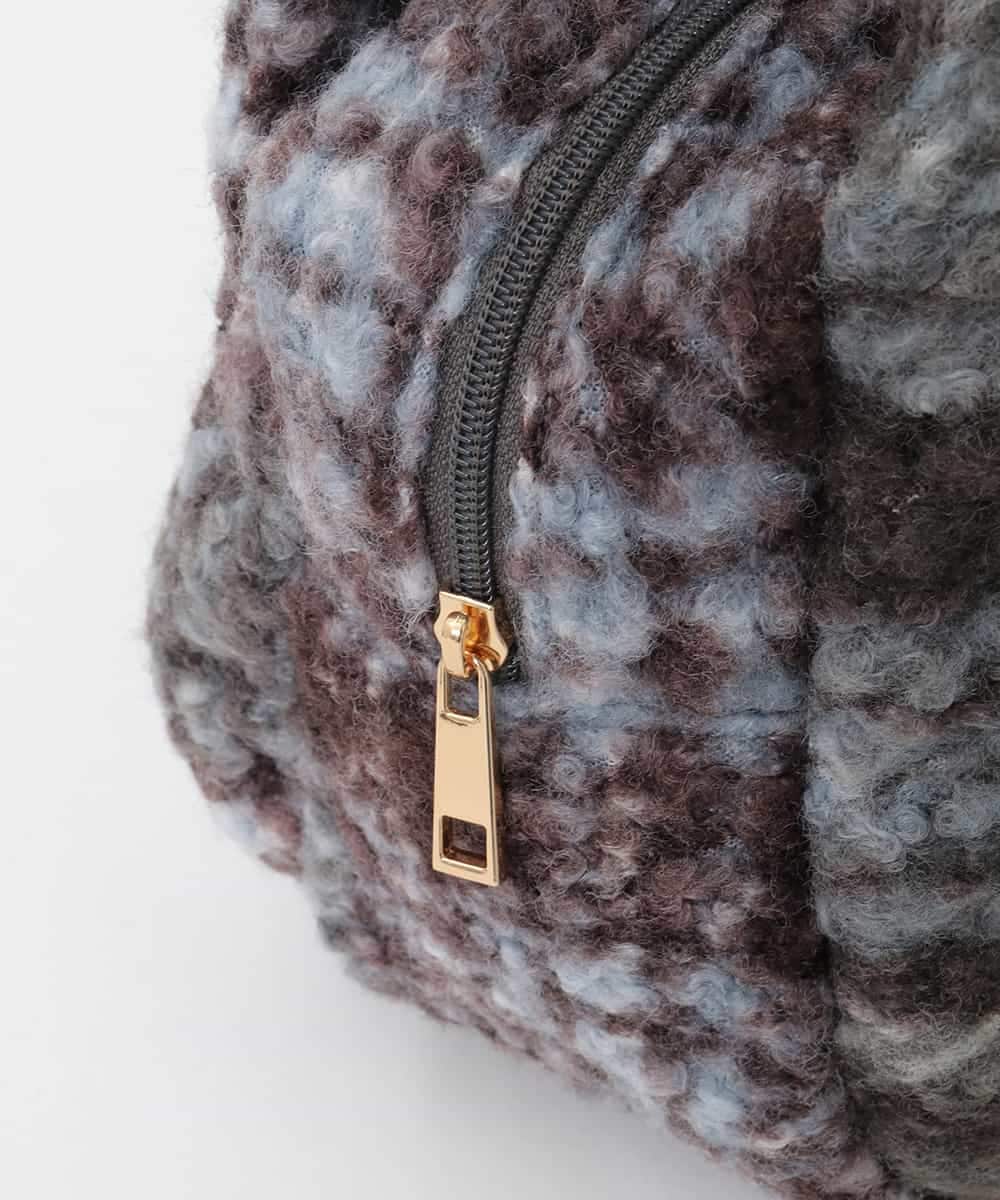 BPCAG02150 MK MICHEL KLEIN BAG(MK ミッシェルクラン バッグ) チェック柄ボアミニトートバッグ ブルー