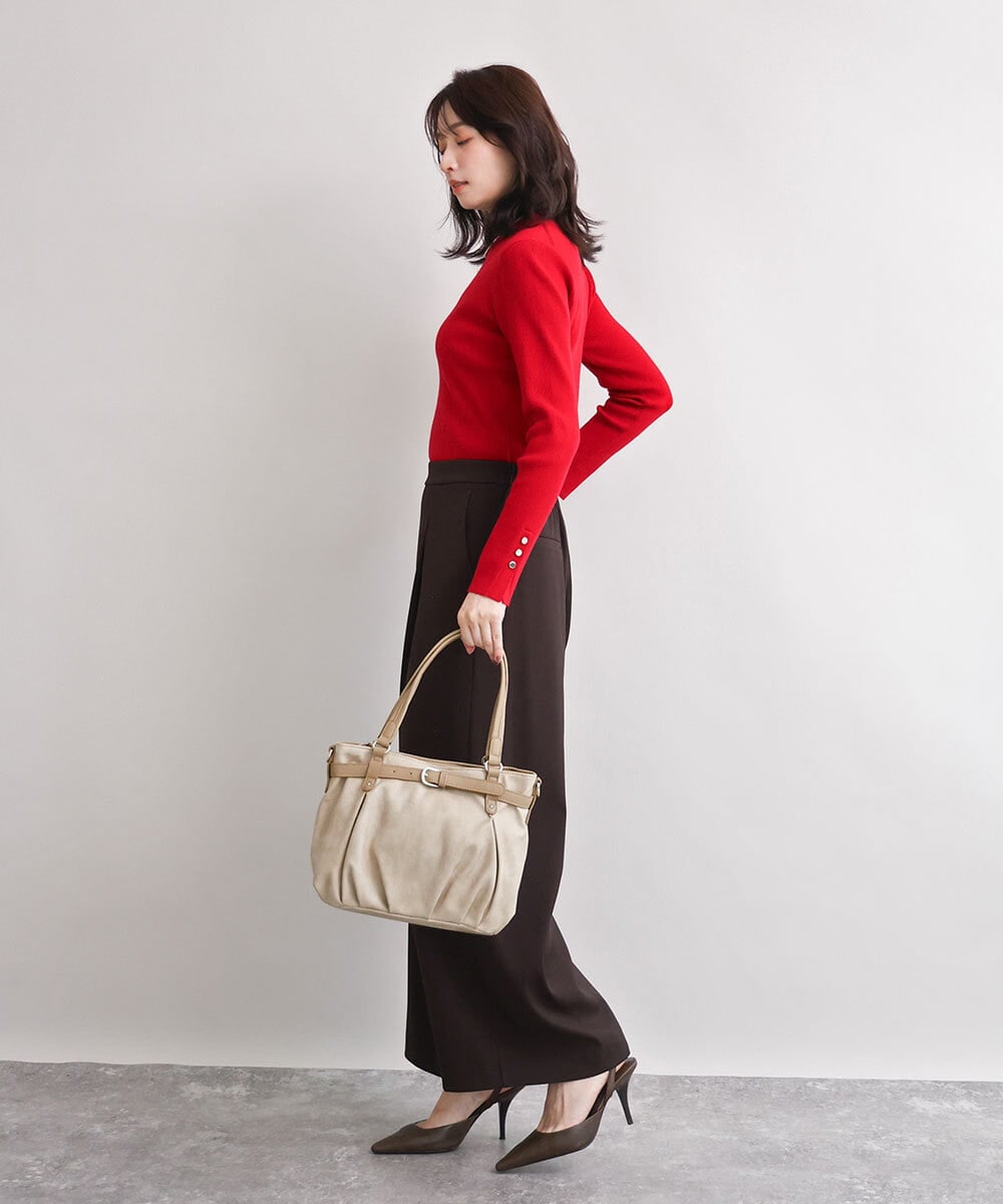 BPCAG80170 MK MICHEL KLEIN BAG(MK ミッシェルクラン バッグ) [2WAY]フロントベルトタックデザイントートバッグ イエロー