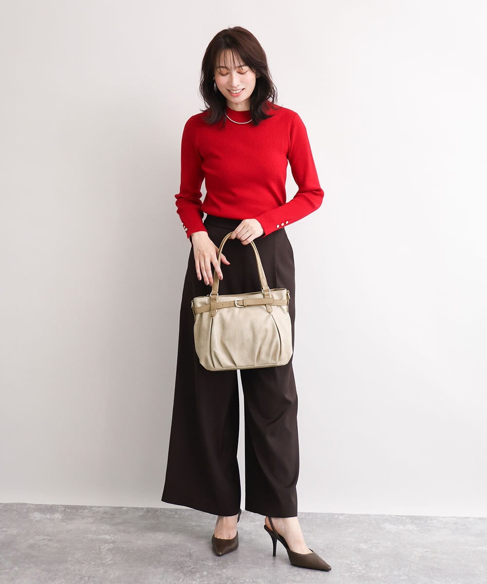 BPCAG80170 MK MICHEL KLEIN BAG(MK ミッシェルクラン バッグ) [2WAY]フロントベルトタックデザイントートバッグ イエロー