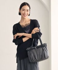 BPCAG80170 MK MICHEL KLEIN BAG(MK ミッシェルクラン バッグ) [2WAY]フロントベルトタックデザイントートバッグ ブラック