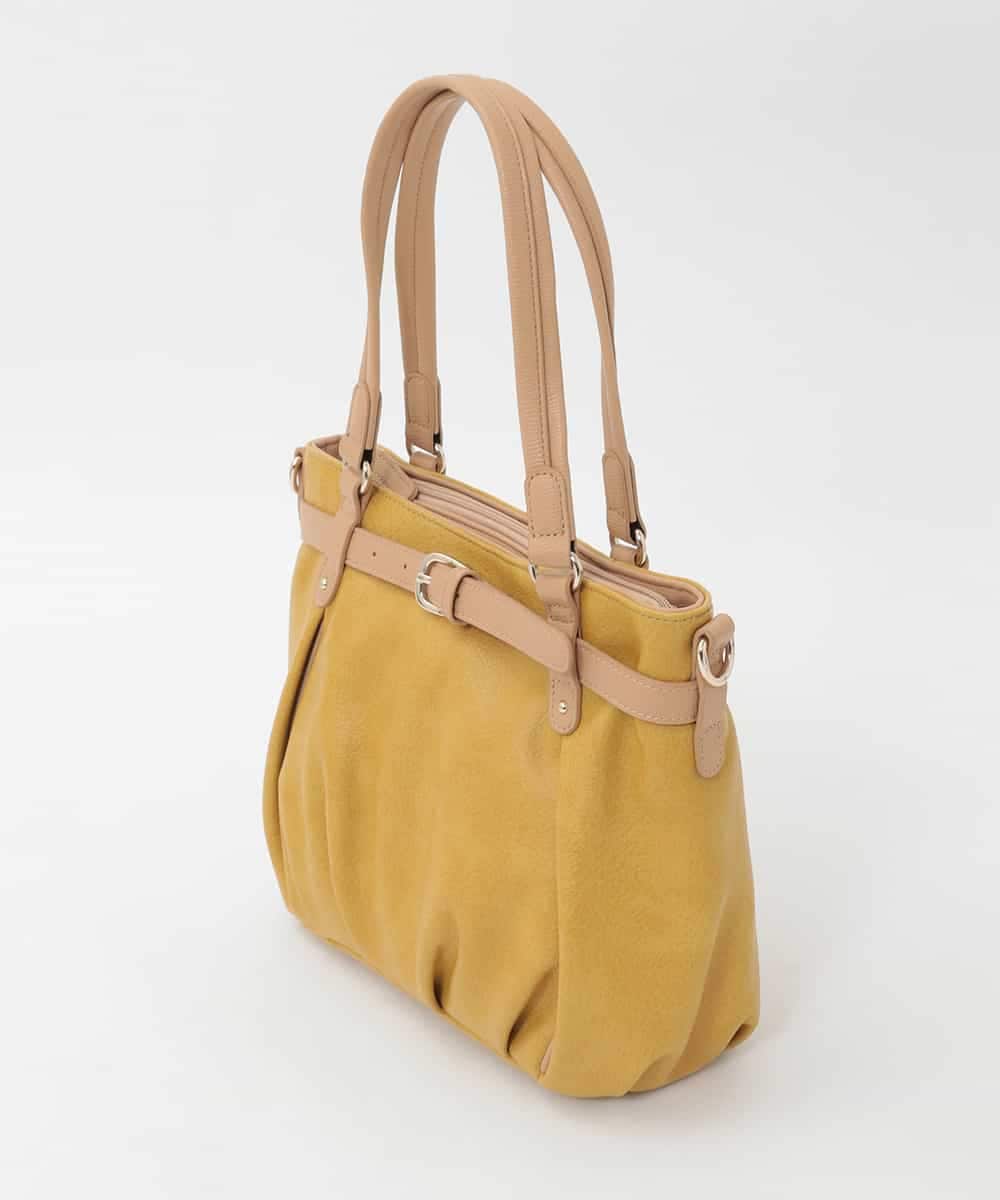 BPCAG80170 MK MICHEL KLEIN BAG(MK ミッシェルクラン バッグ) [2WAY]フロントベルトタックデザイントートバッグ イエロー
