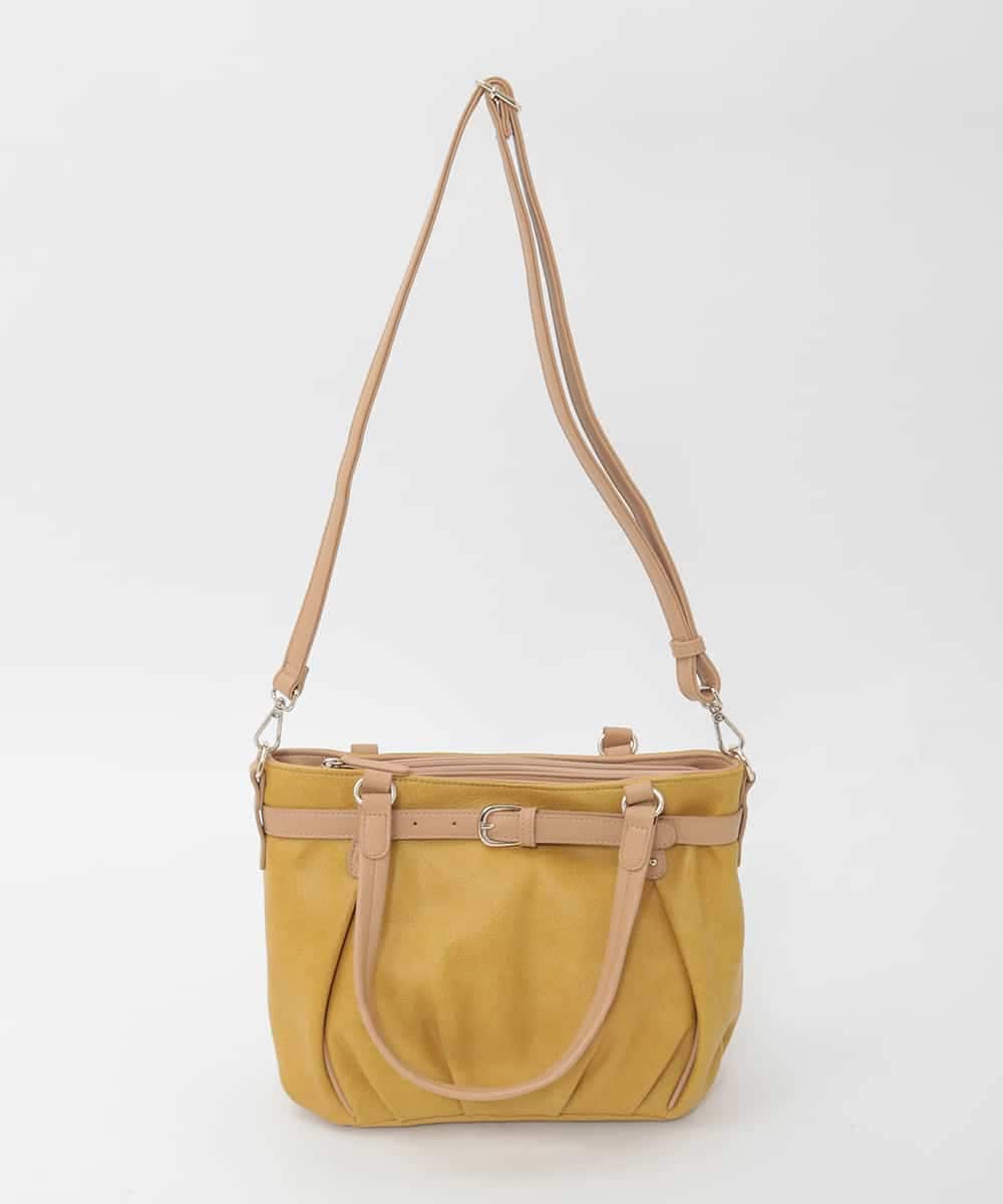 BPCAG80170 MK MICHEL KLEIN BAG(MK ミッシェルクラン バッグ) [2WAY]フロントベルトタックデザイントートバッグ イエロー