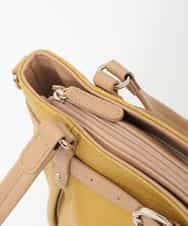 BPCAG80170 MK MICHEL KLEIN BAG(MK ミッシェルクラン バッグ) [2WAY]フロントベルトタックデザイントートバッグ イエロー