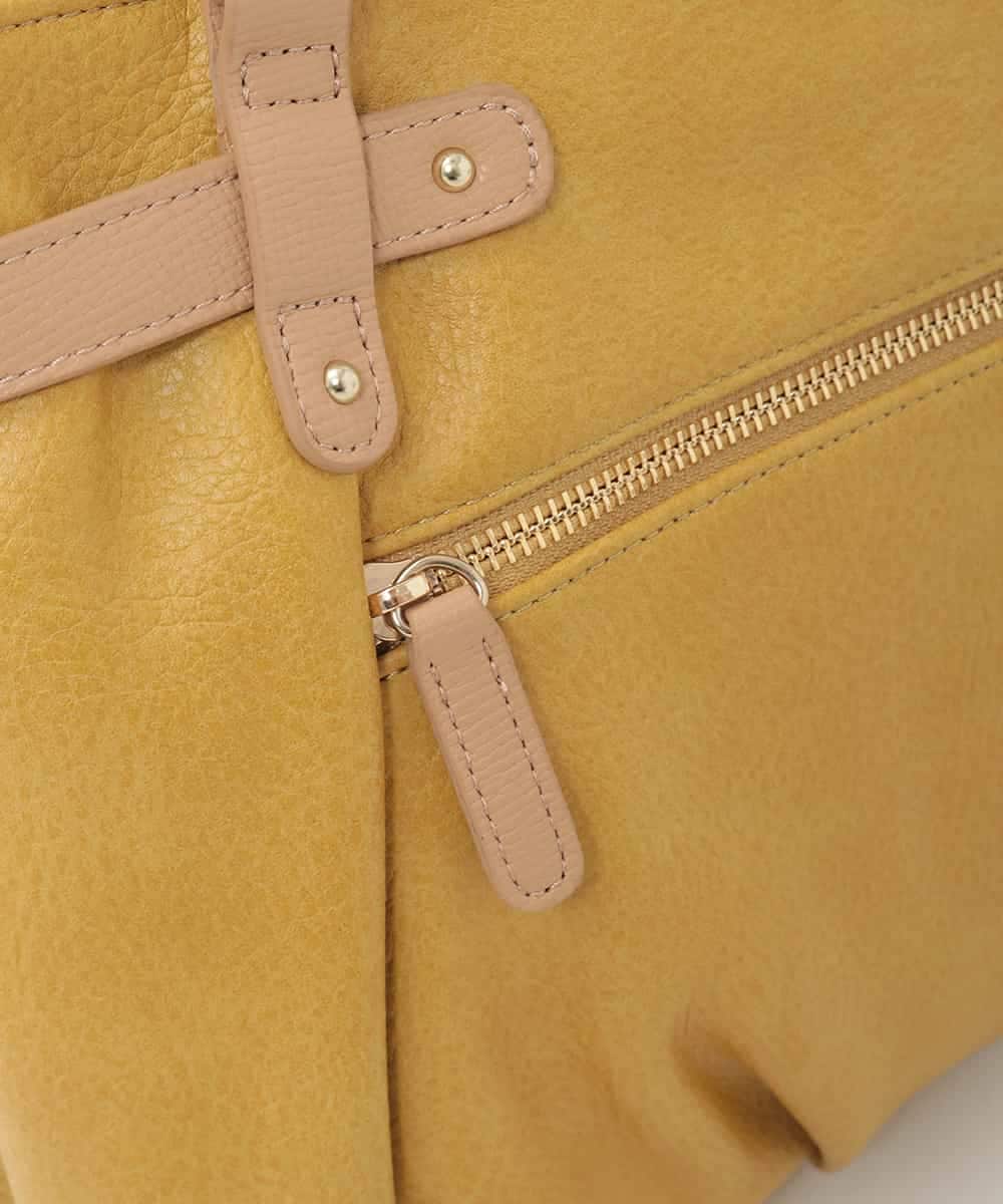BPCAG80170 MK MICHEL KLEIN BAG(MK ミッシェルクラン バッグ) [2WAY]フロントベルトタックデザイントートバッグ イエロー